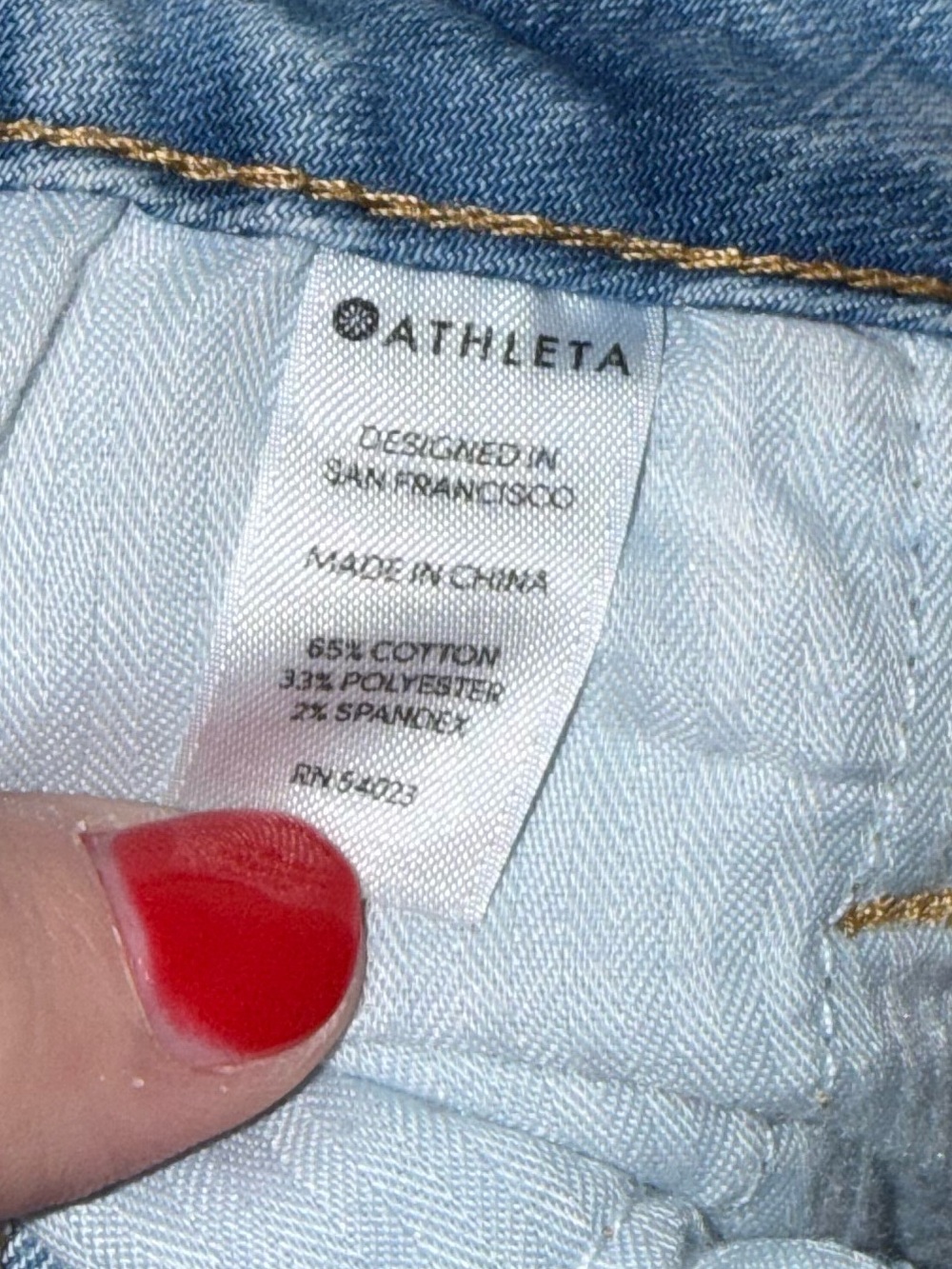 Athleta High Rise Straight Leg Jeans 8 Tall Light Wash Stretch Denim - Picture 6 of 6